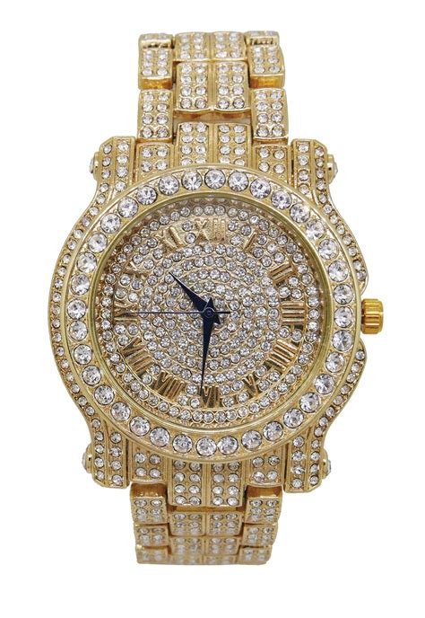 mens fake bling watches|blinged out watches for men.